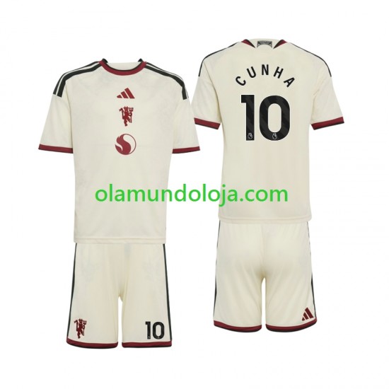 Camisola Manchester United Matheus Cunha 10 Criança Equipamento Terceiro 2026-2027 Manga Curta